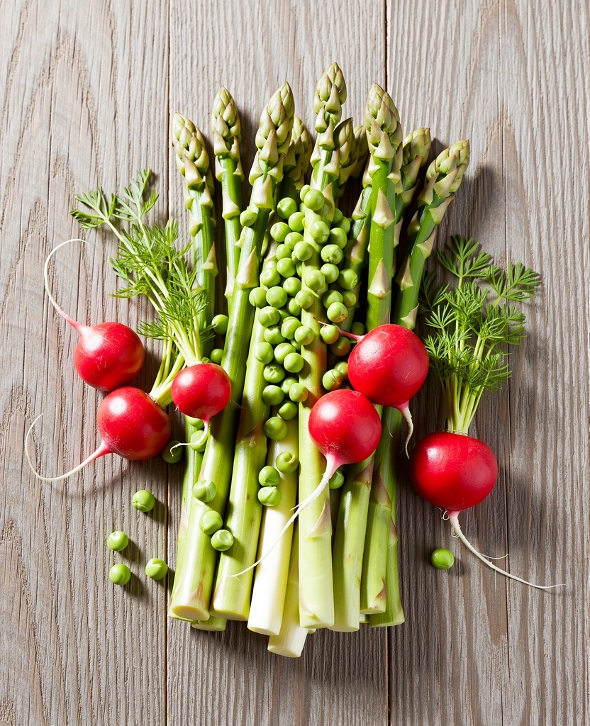 Fresh spring seasonal vegetables
